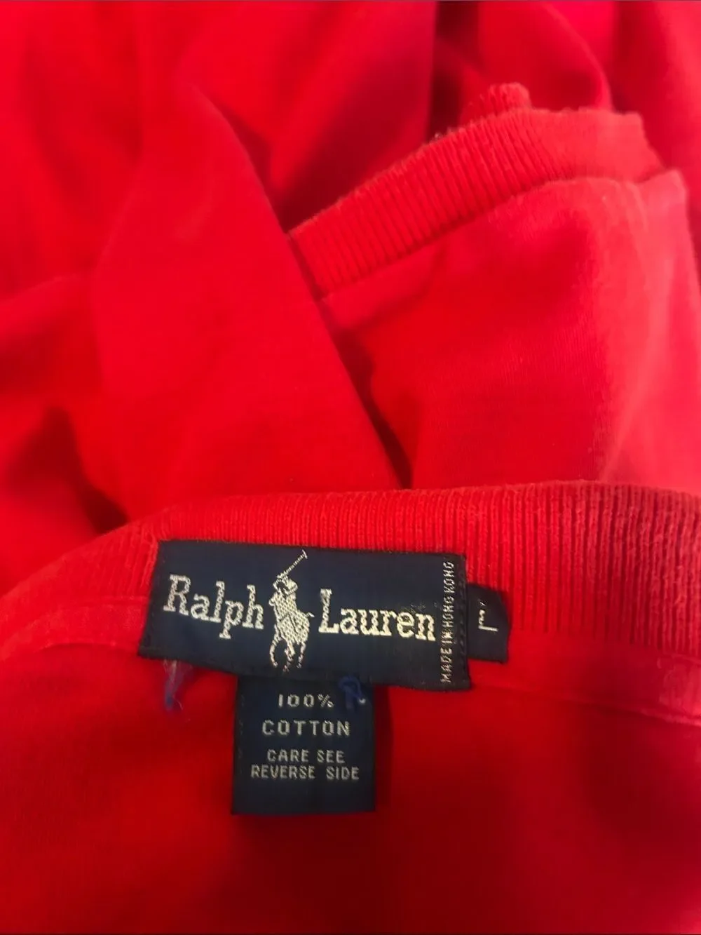 Ralph Lauren Red Short-Sleeve Button-Down Polo Shirt